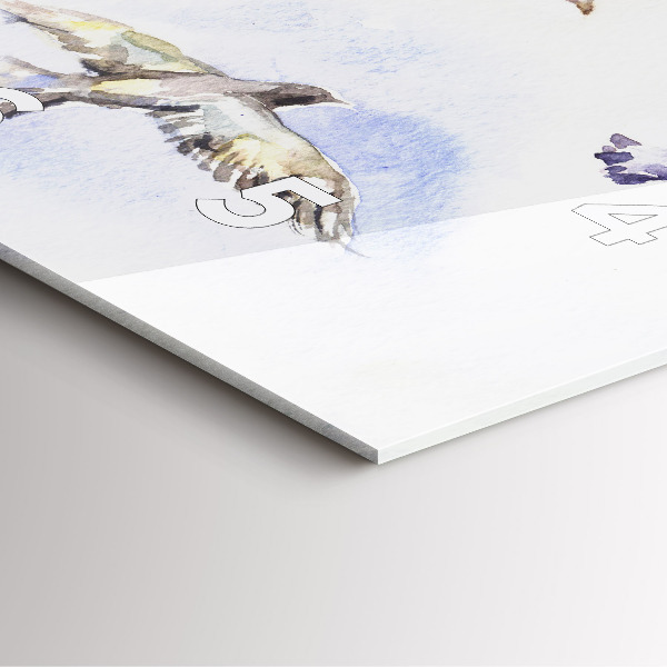 Square glass wall clock Flying birds