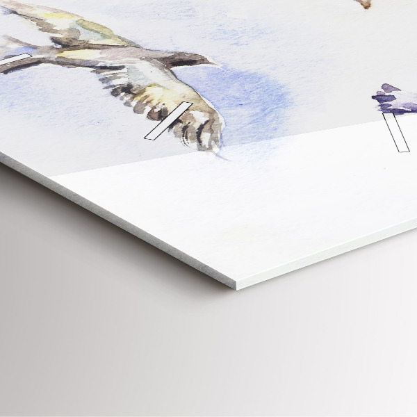 Square glass wall clock Flying birds