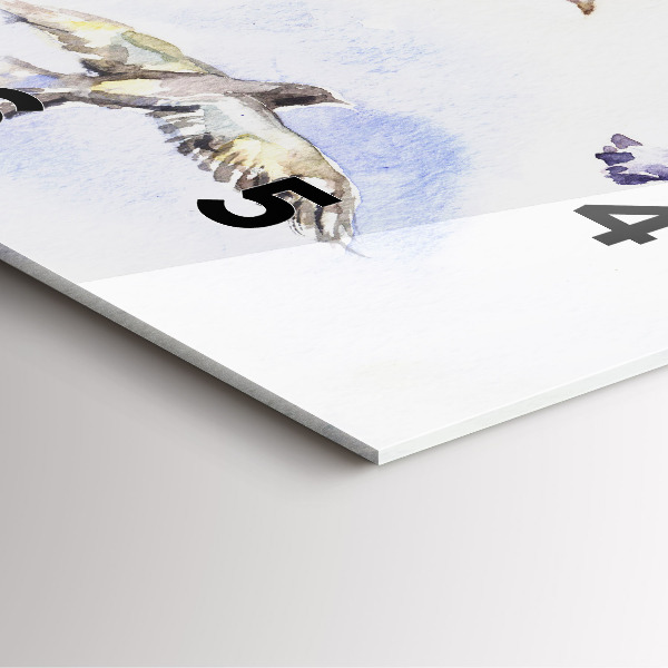 Square glass wall clock Flying birds