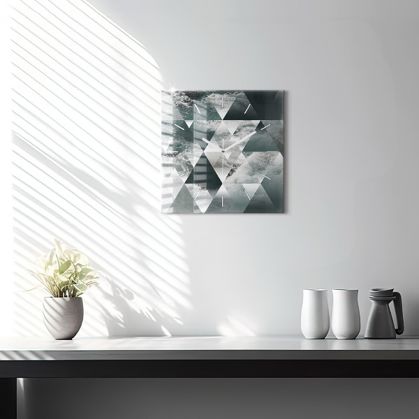 Square glass wall clock Abstract sea waves