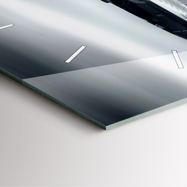 Square glass wall clock Military aircraft in flight