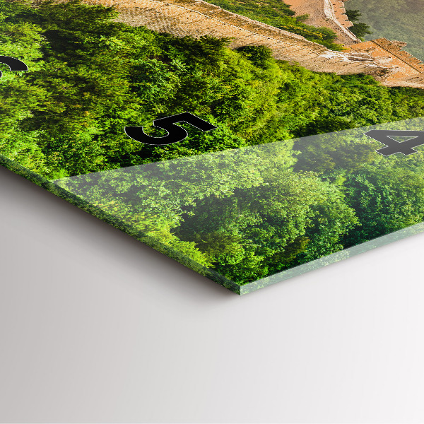 Square glass wall clock The Great Wall of China