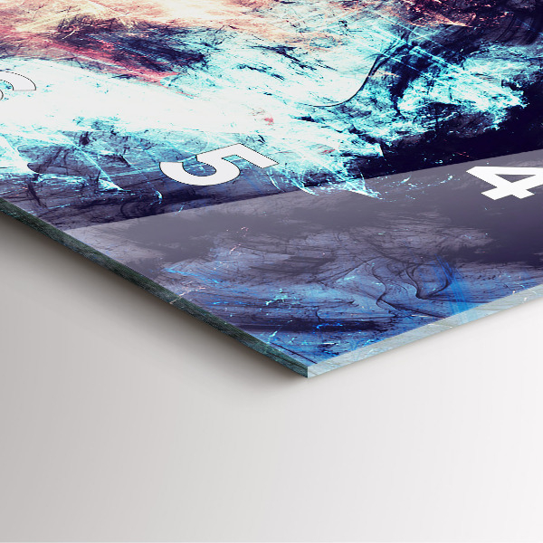 Square glass wall clock Abstract painting
