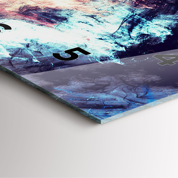 Square glass wall clock Abstract painting