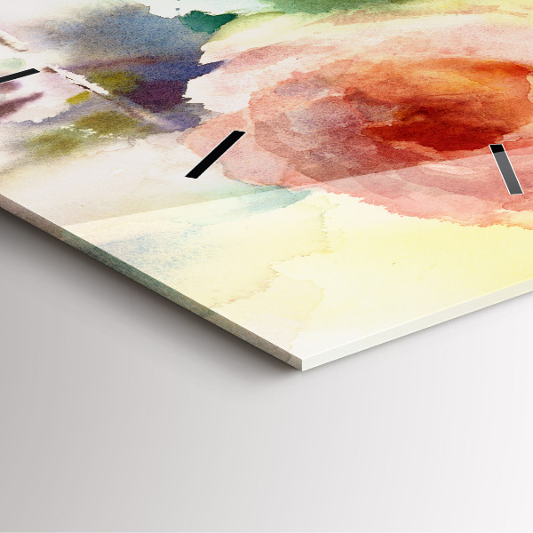 Square glass wall clock Roses in a Vase Watercolor