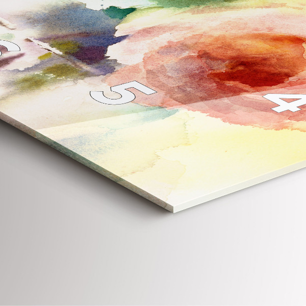 Square glass wall clock Roses in a Vase Watercolor