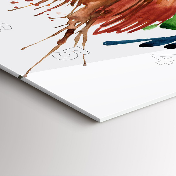 Square glass wall clock Colorful rooster