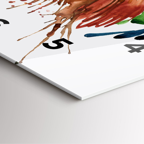 Square glass wall clock Colorful rooster