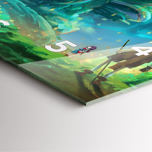 Square glass wall clock Children in the forest