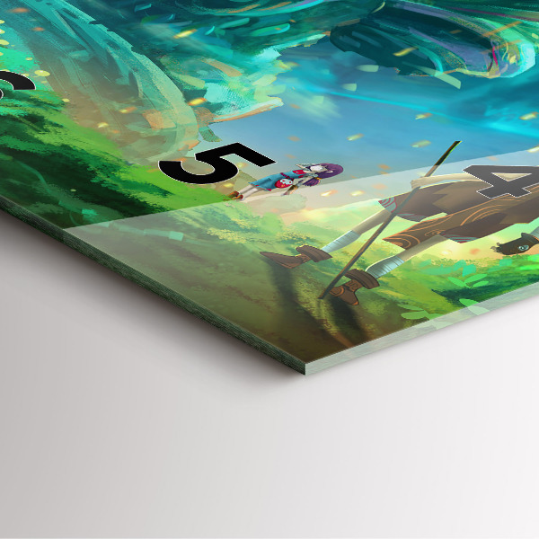 Square glass wall clock Children in the forest