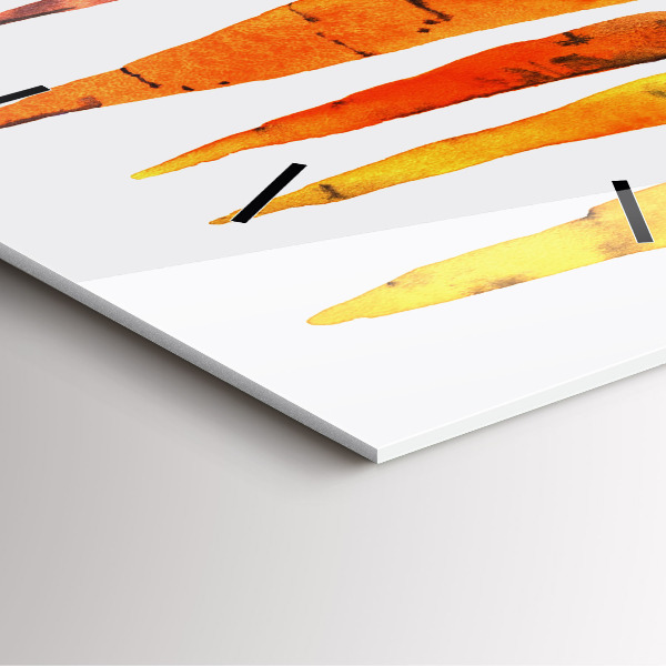 Square glass wall clock Carrot illustration