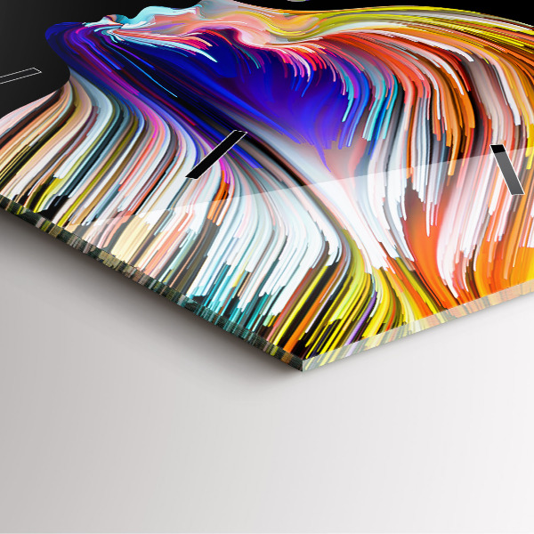 Square glass wall clock Emotional art