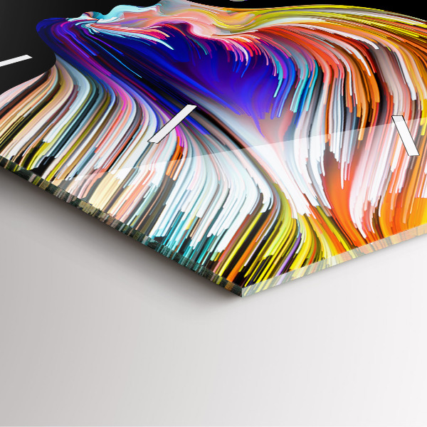 Square glass wall clock Emotional art