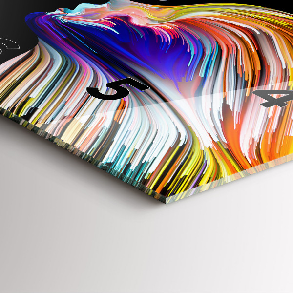 Square glass wall clock Emotional art