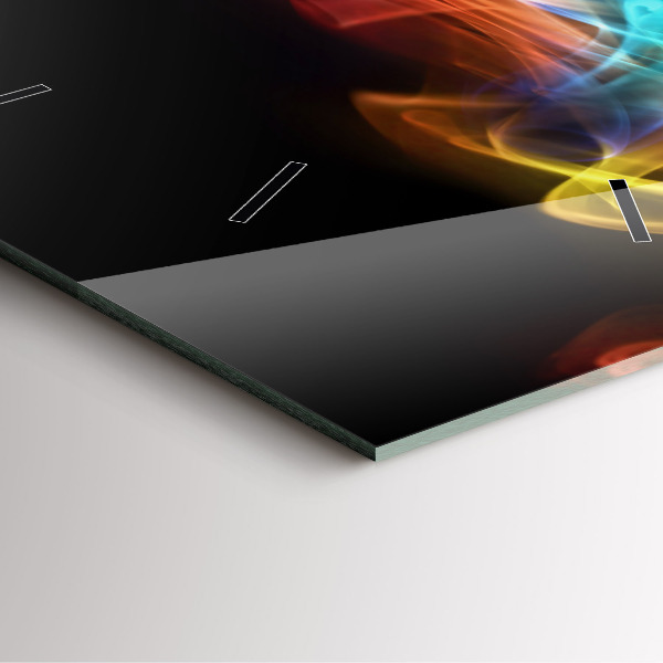 Square glass wall clock Abstract colorful lines