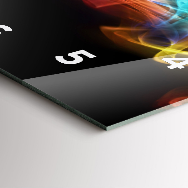 Square glass wall clock Abstract colorful lines