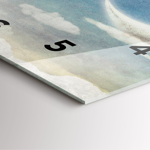 Square glass wall clock Girl on the moon