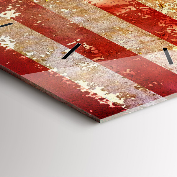 Square glass wall clock Vintage USA Flag