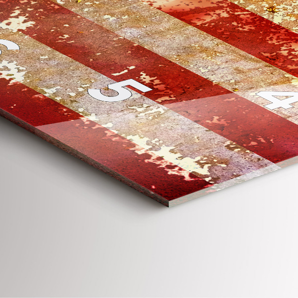 Square glass wall clock Vintage USA Flag