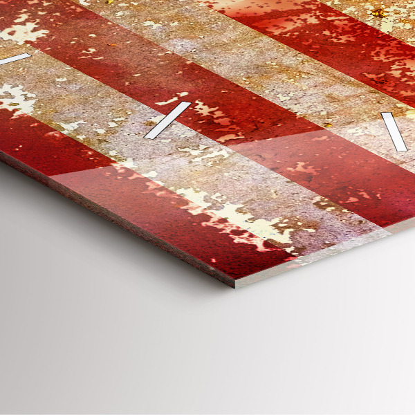 Square glass wall clock Vintage USA Flag