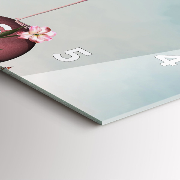 Square glass wall clock Surreal Flamingo