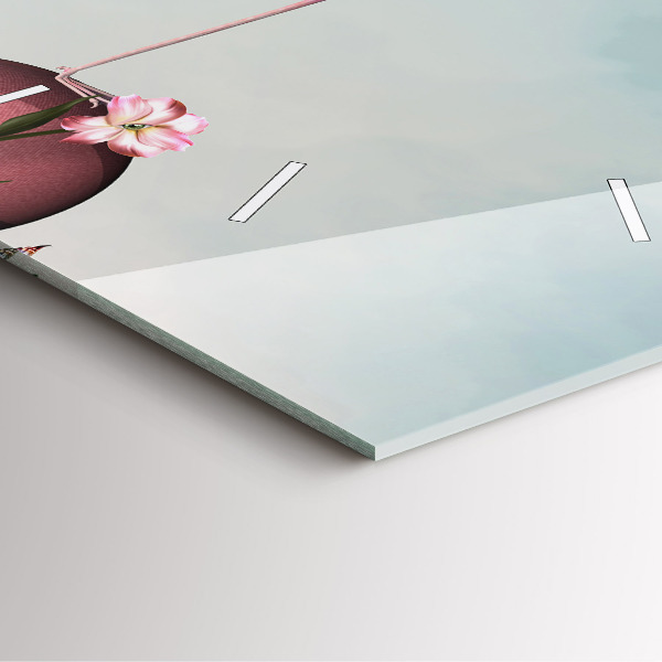 Square glass wall clock Surreal Flamingo