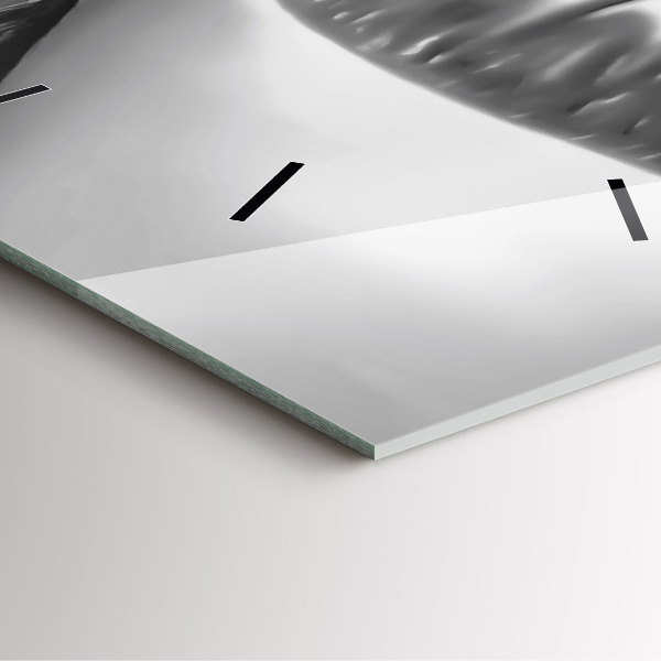 Square glass wall clock Woman's lips