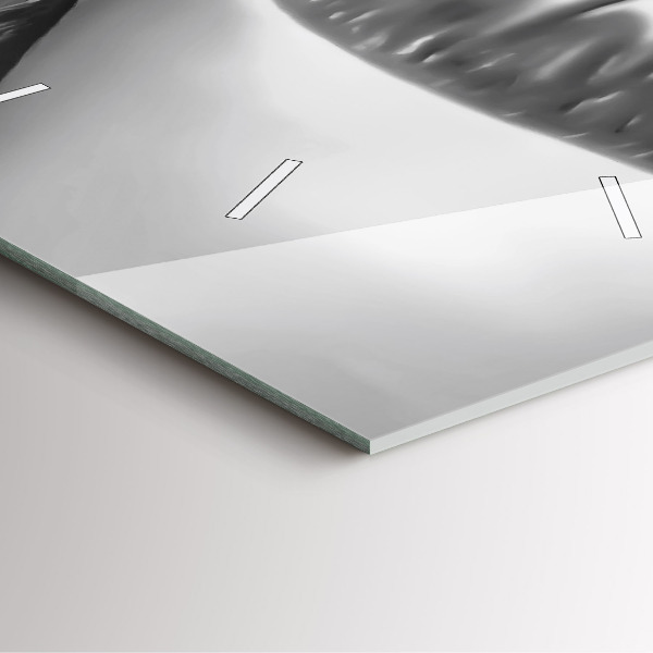 Square glass wall clock Woman's lips