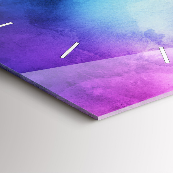 Square glass wall clock Colored Spots