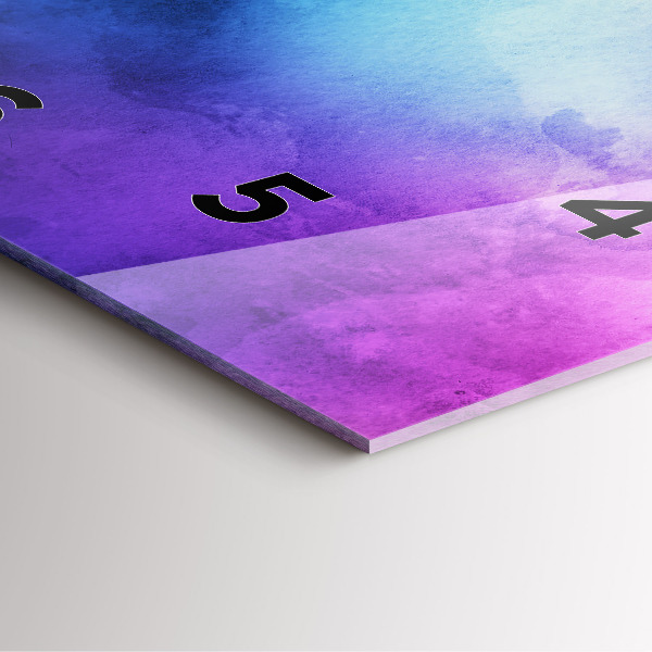 Square glass wall clock Colored Spots