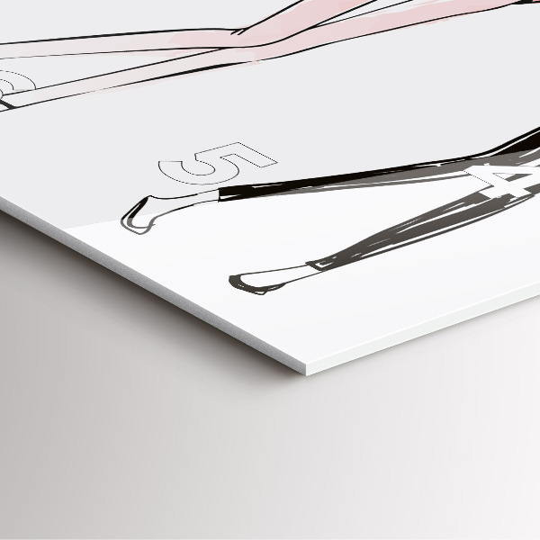 Square glass wall clock Women's fashion