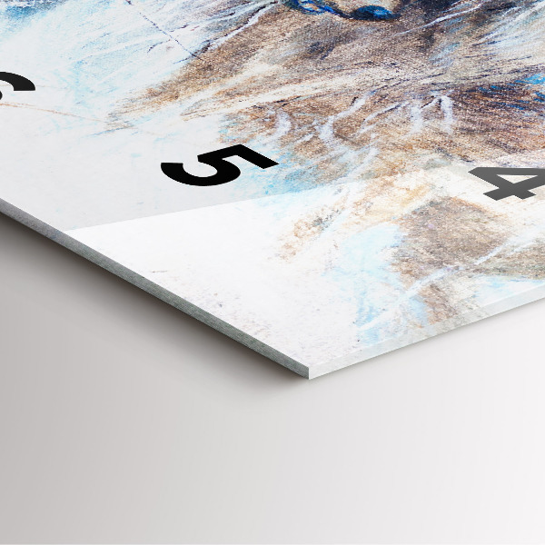 Square glass wall clock Wolves in the forest