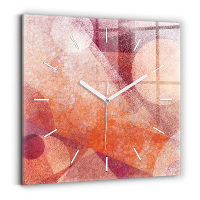 Square glass wall clock Geometric abstraction