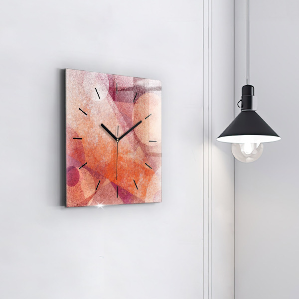 Square glass wall clock Geometric abstraction