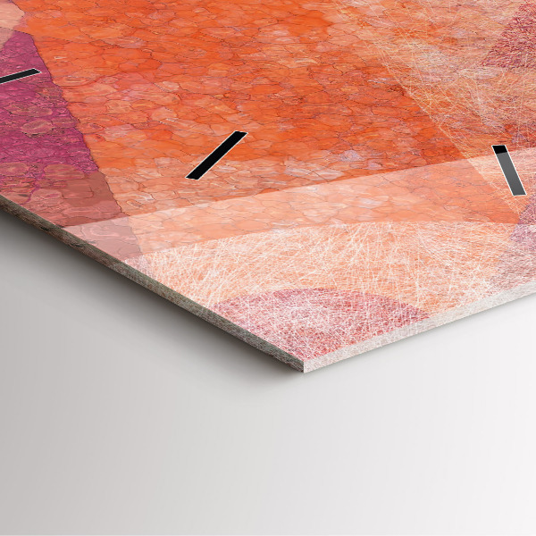 Square glass wall clock Geometric abstraction