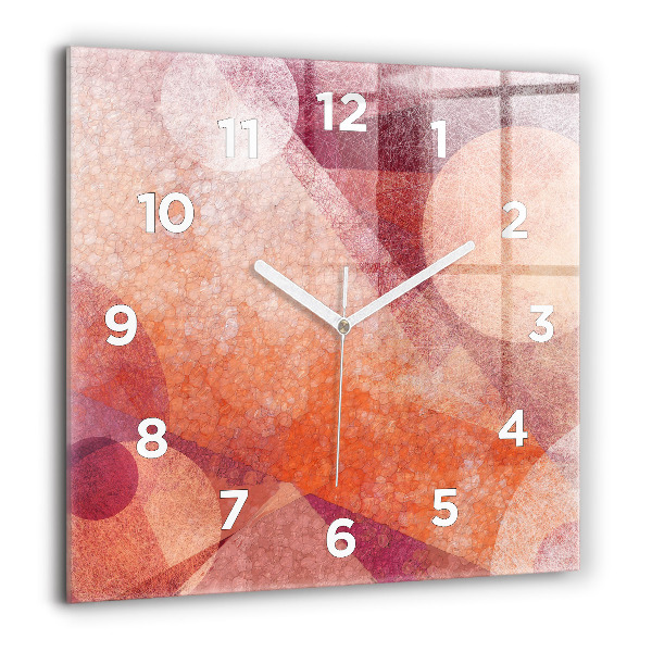 Square glass wall clock Geometric abstraction