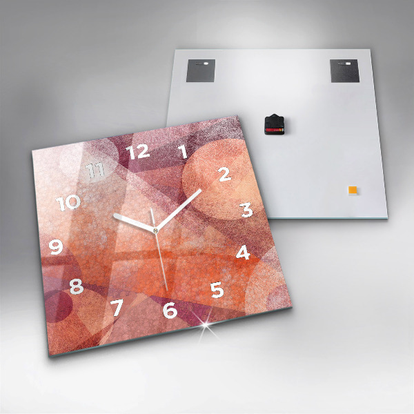 Square glass wall clock Geometric abstraction