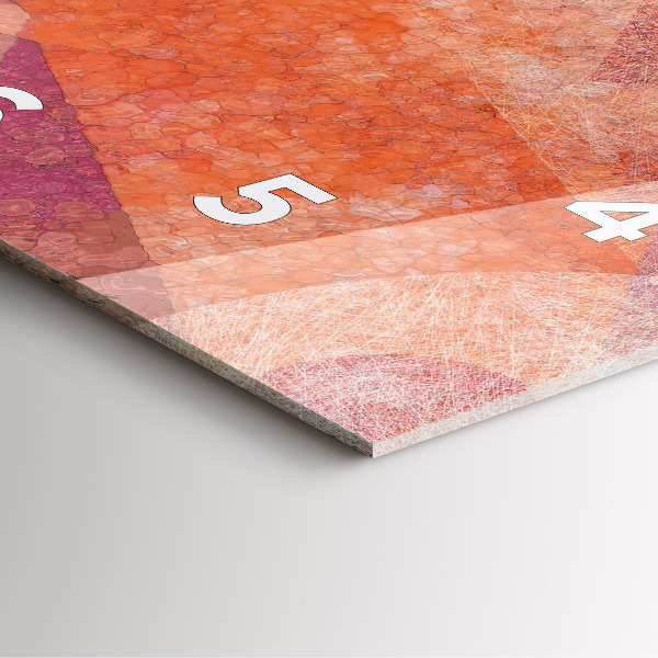 Square glass wall clock Geometric abstraction