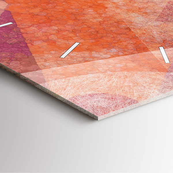 Square glass wall clock Geometric abstraction