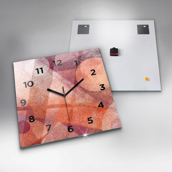 Square glass wall clock Geometric abstraction