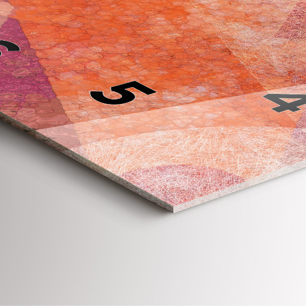 Square glass wall clock Geometric abstraction