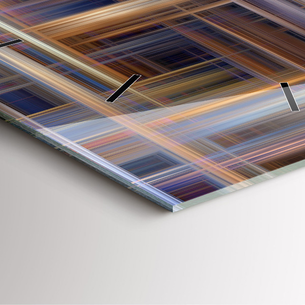 Square glass wall clock Abstract geometry