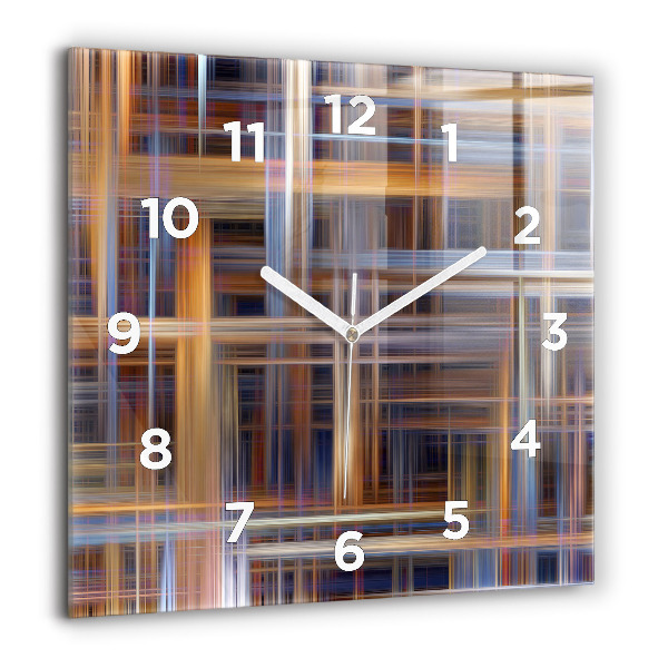 Square glass wall clock Abstract geometry