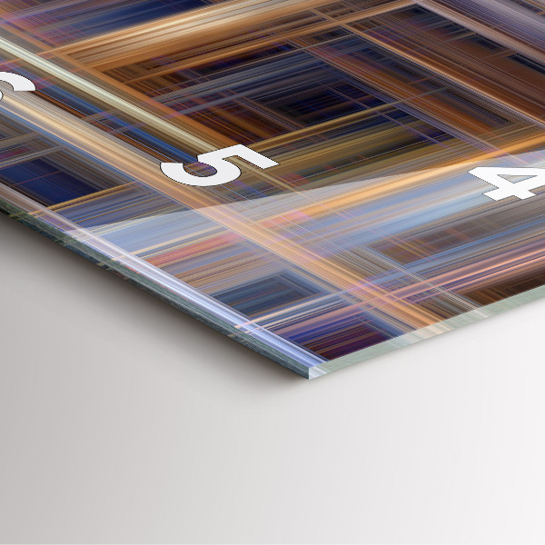 Square glass wall clock Abstract geometry