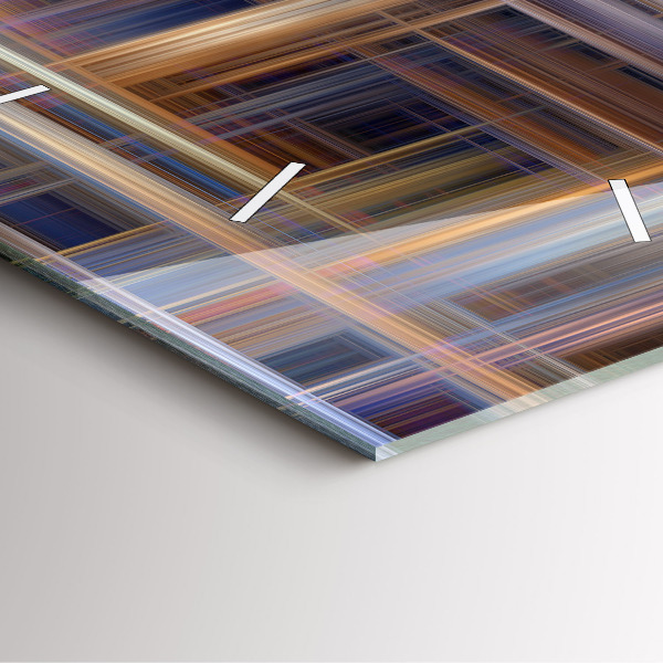 Square glass wall clock Abstract geometry