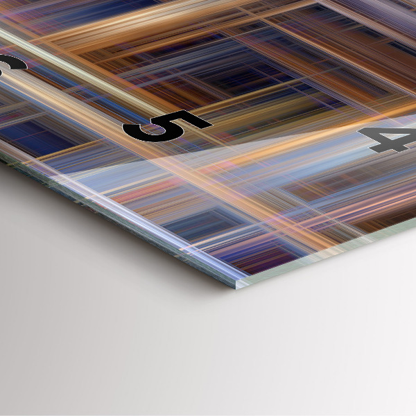 Square glass wall clock Abstract geometry