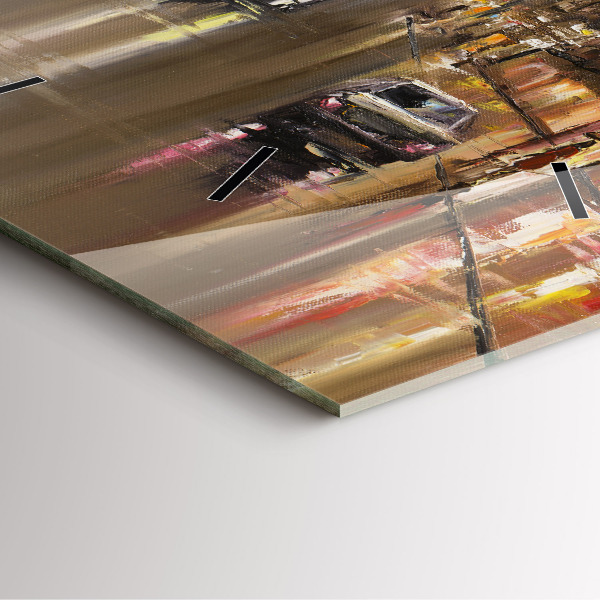 Square glass wall clock Architecture of the city of Paris