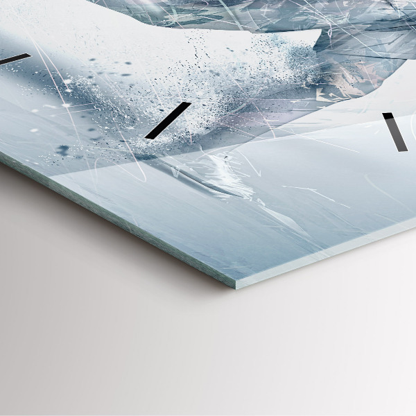 Square glass wall clock Running man