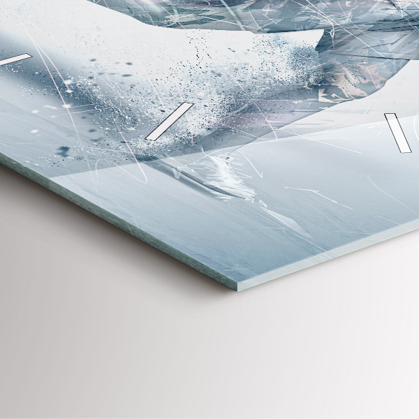 Square glass wall clock Running man