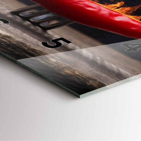 Square glass wall clock Pepperoni pepper